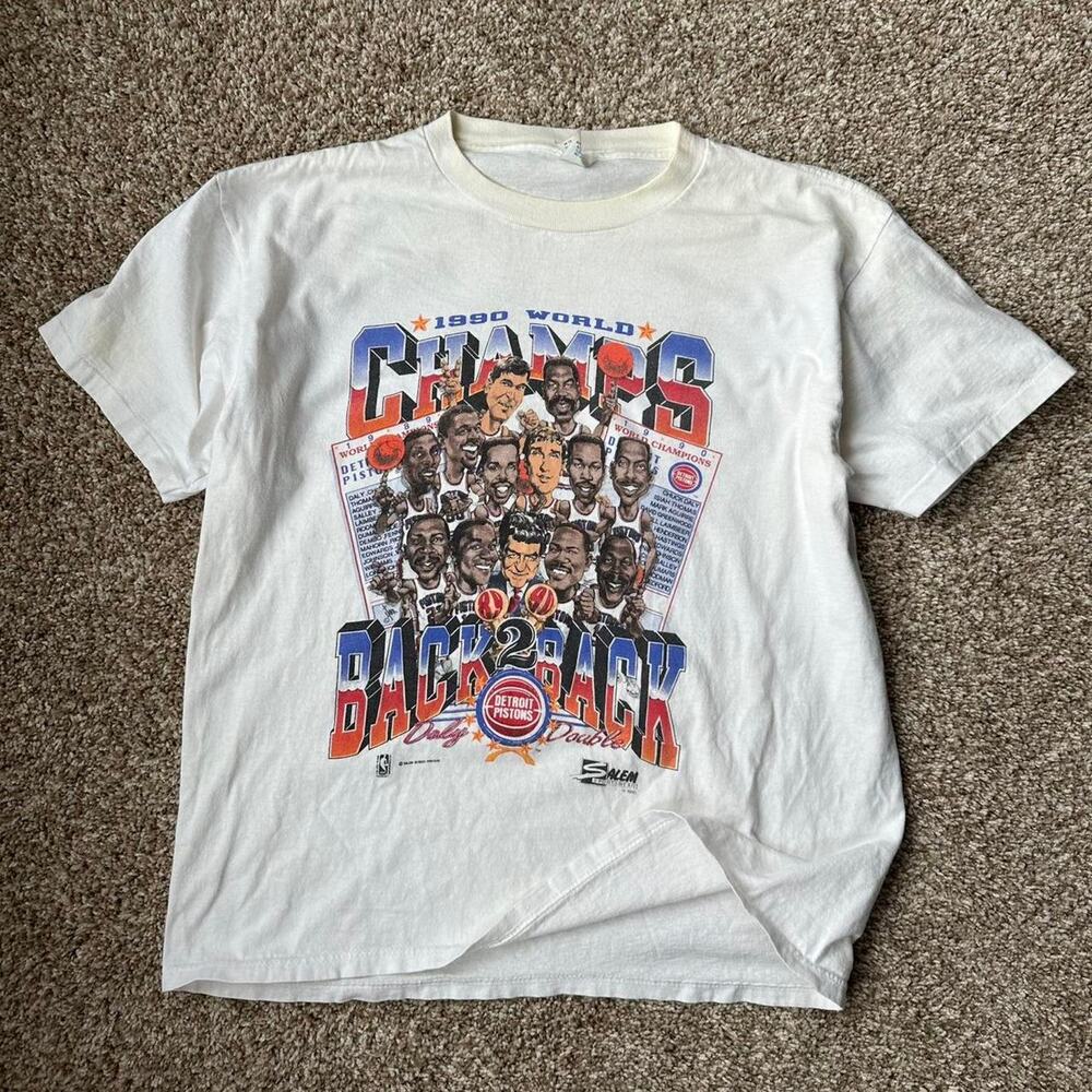 Vintage 80s Detroit Pistons World Champs Salem Sports Shirt